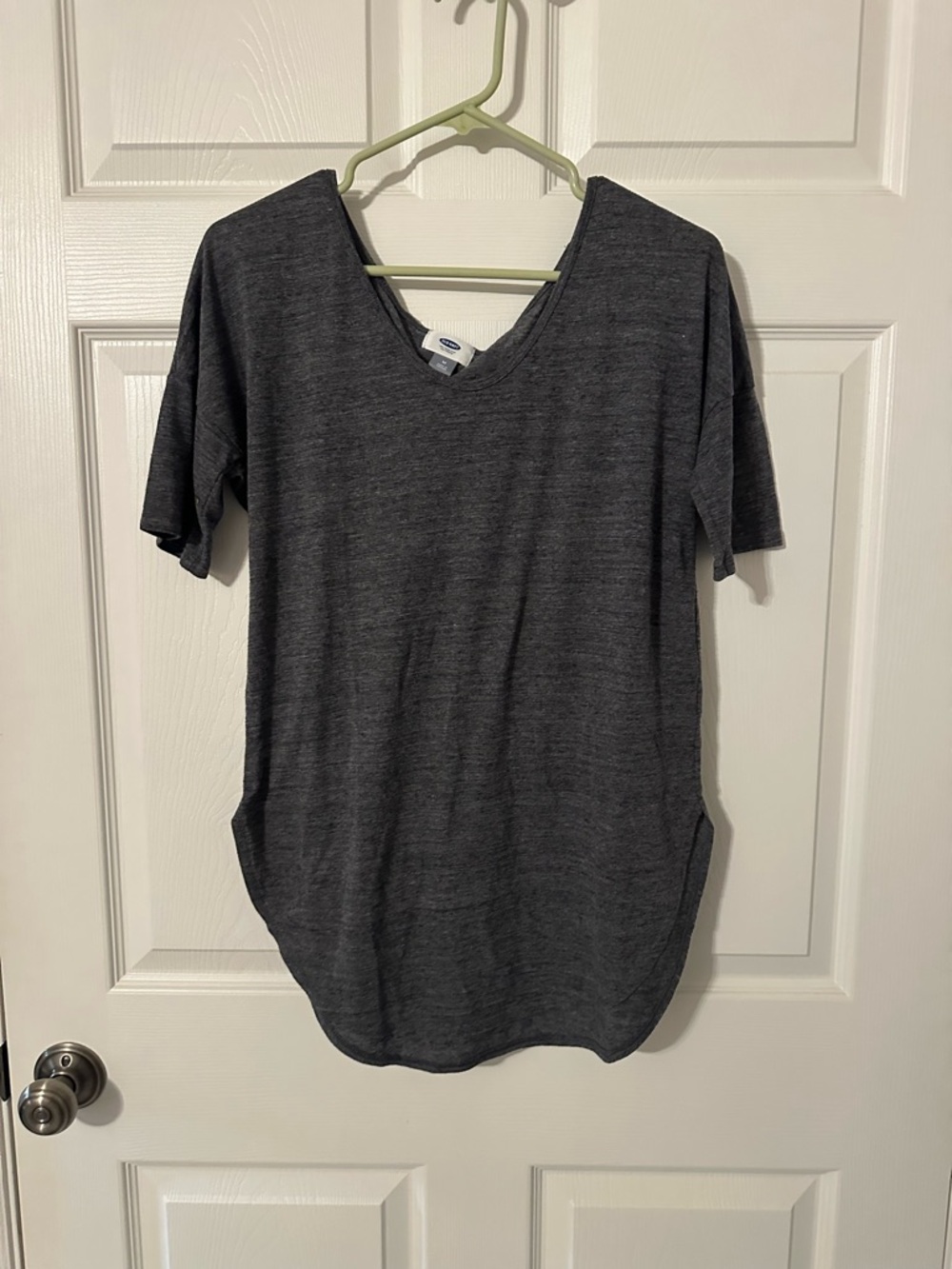 Old Navy Dark Gray V-Neck Short Sleeve Top
